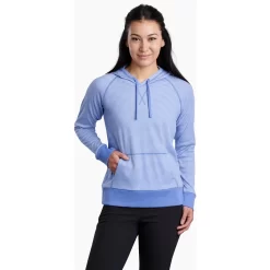 KUHL Women's Stria Pullover Hoody -Active Wear Shop 4096 Stria Hoody Blue Iris Front