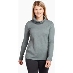 KUHL Women's Athena Pullover 5 KUHL Women's Athena Pullover -Active Wear Shop 4214 ws athena pullover pewter green front pdp photo
