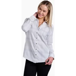 KUHL Women's Kamila Flannel -Active Wear Shop 8377 Kamila Flannel Sea Salt Front 1
