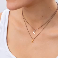 Tiny Charm Necklace - 16" 22 Tiny Charm Necklace - 16" -Active Wear Shop Bronwen TCCrescentMoon GoldSilver