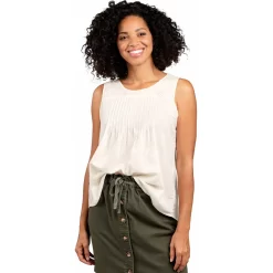 Women's Willet Pintuck Tank -Active Wear Shop T1002104 Egret 1