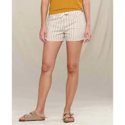 Women's Taj Hemp Short -Active Wear Shop T1312008 EGRET THIN STRIPE 1