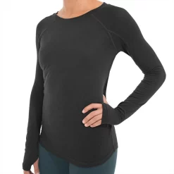 Women's Bamboo Midweight Long Sleeve -Active Wear Shop W MWLS HeatherBlack 1 1