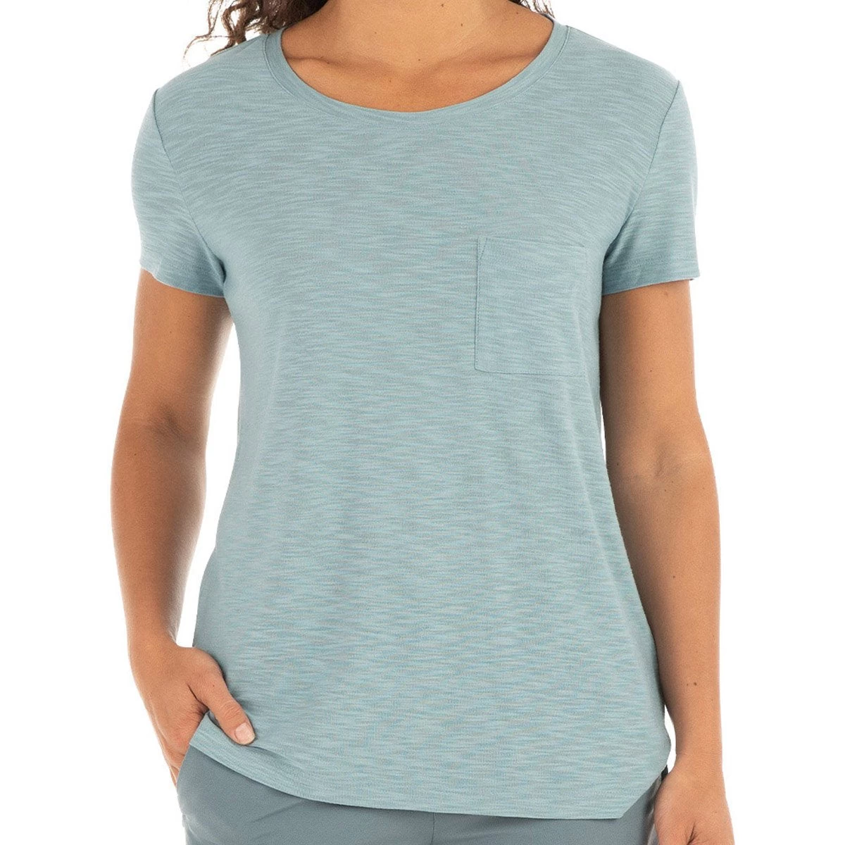 Women's Bamboo Slub Channel Pocket Tee 1 Women's Bamboo Slub Channel Pocket Tee