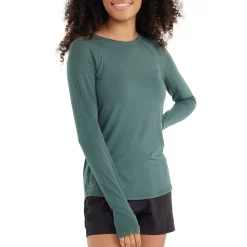 Women's Bamboo Midweight Long Sleeve -Active Wear Shop midweight long sleeve dark jade women top 1